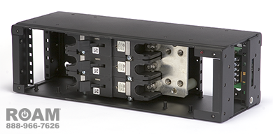 MTC 2911C Universal Mount PDU with front cover removed - DC Breaker Panel - MTC 2911C