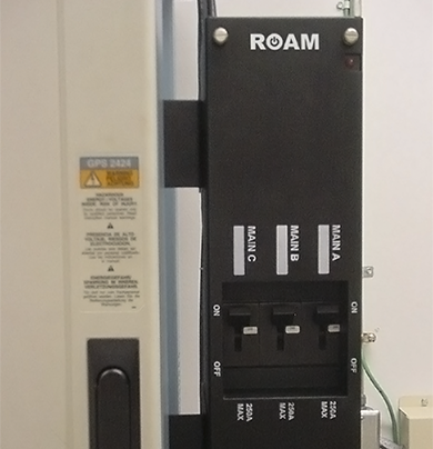 MTC 2911C Universal Mount PDU in rack side mount configuration at site - DC Breaker Panel - MTC2911C